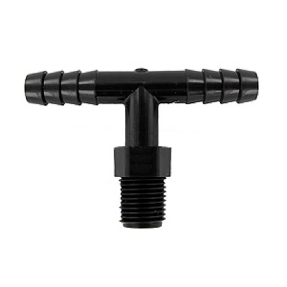 Barb Tee x Male Branch - 1/4 ID x 1/8 MNPT