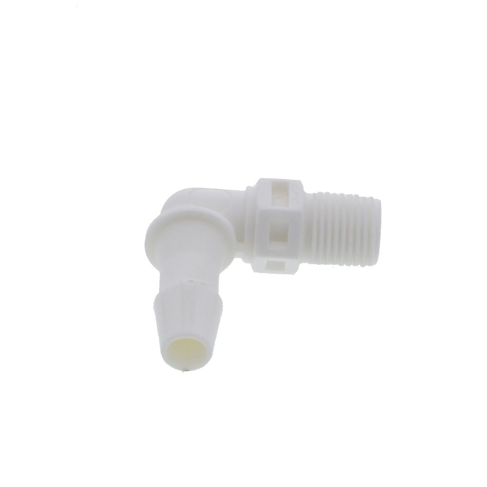 FitQuik Nylon Thread to Tube Elbow Fitting - 1/8 NPT to 1/4 Hose Barb