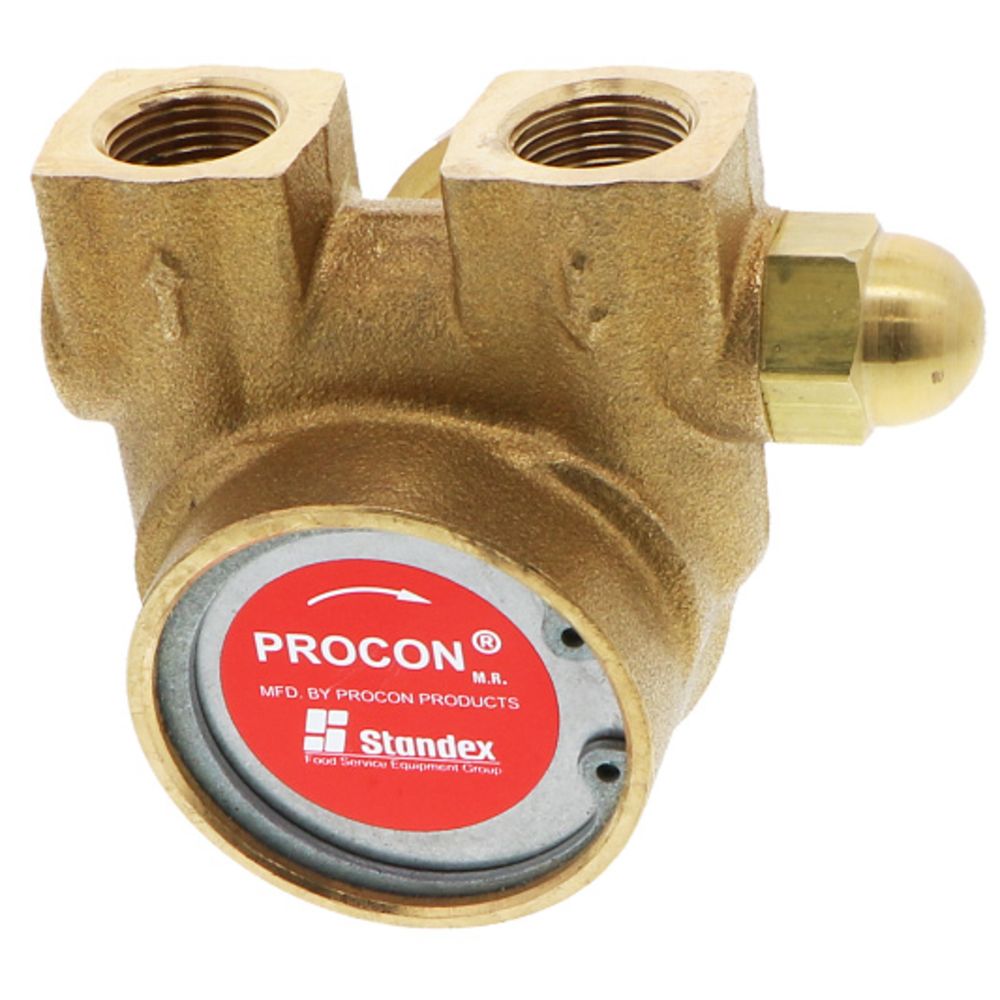 Procon Pump Brass w/ .188" Double Flat Drive 100 GPH 3/8" NPT Fluorocarbon Seal - 225 PSI Relief Valve