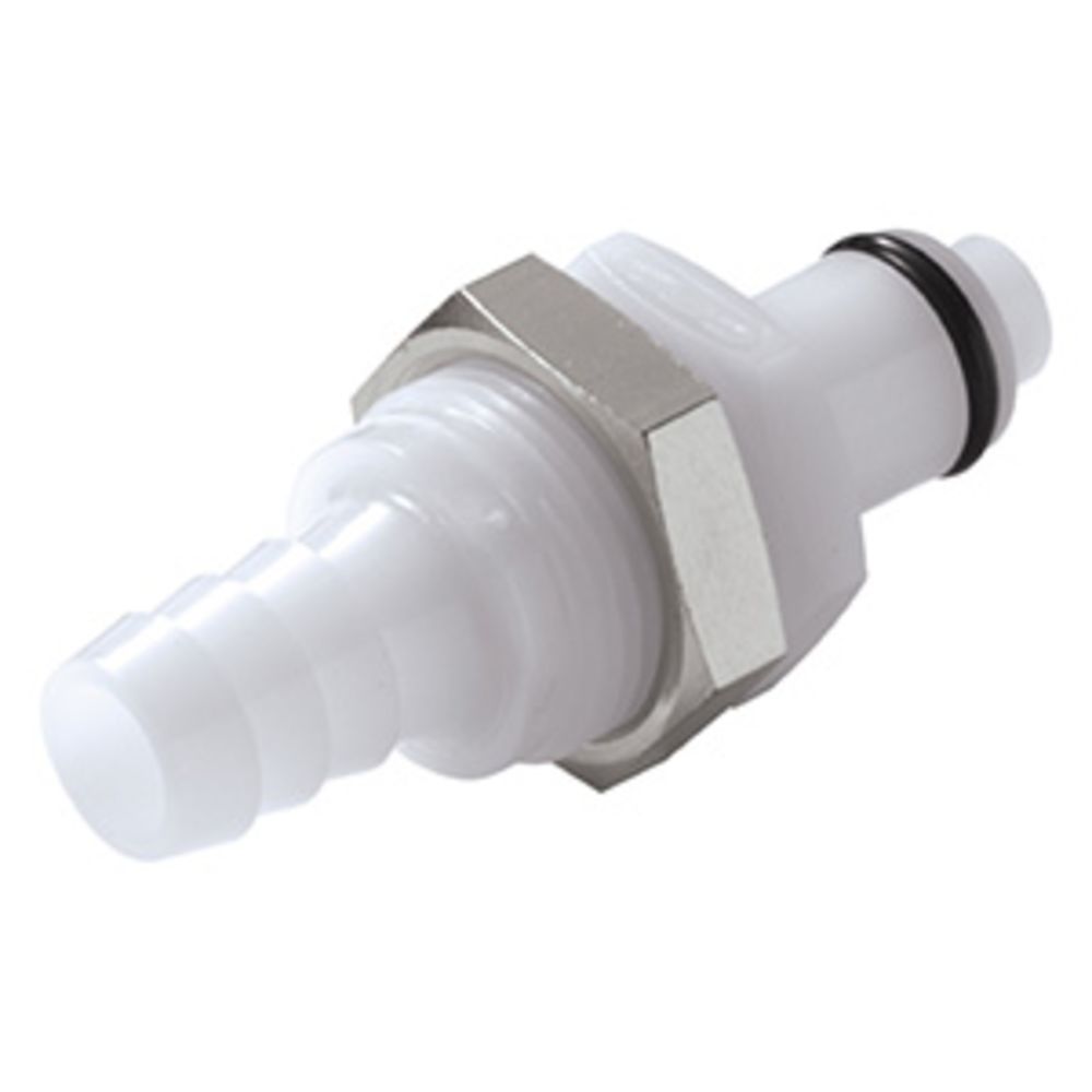 PLCD42006 Valved Panel Mount Hose Barb Coupling Insert 3/8 ID Barb