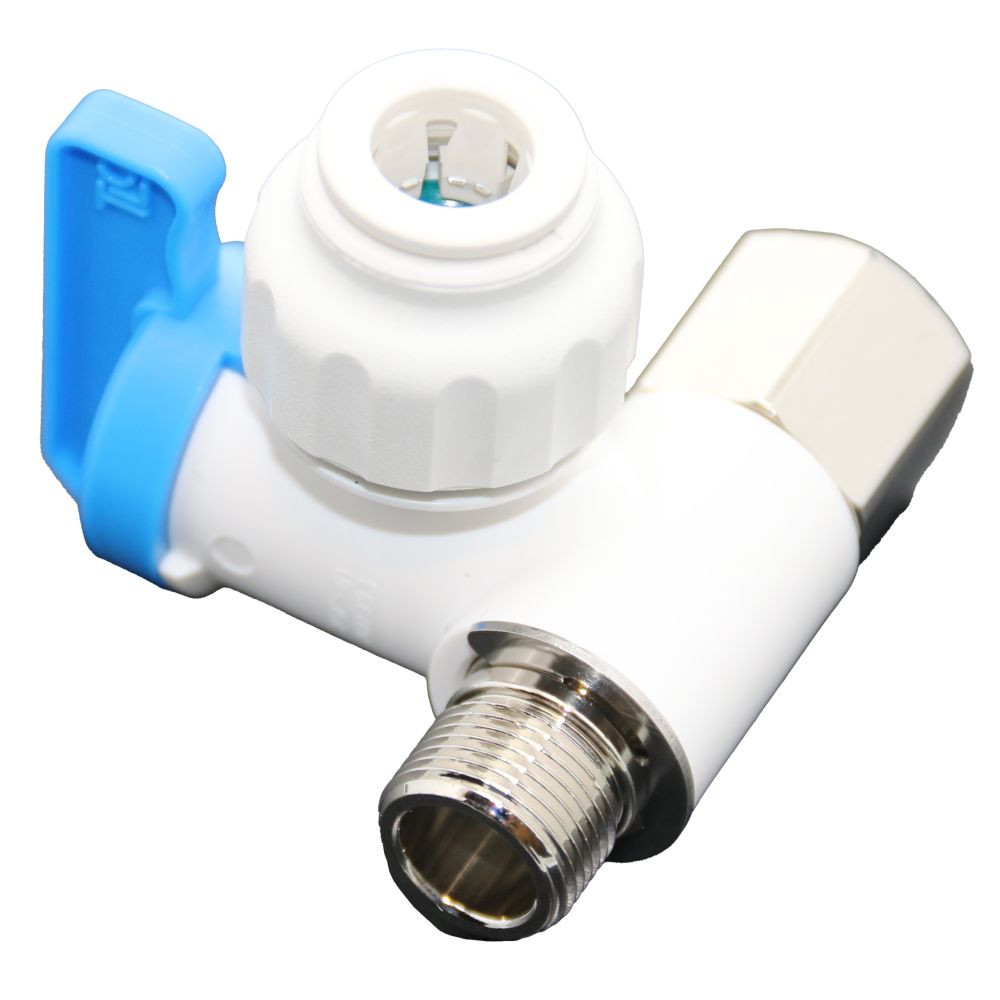 NeoFit - Polypropylene Natural White Stop Valve Adapter 3/8" OD x 3/8" Brass Comp Thread