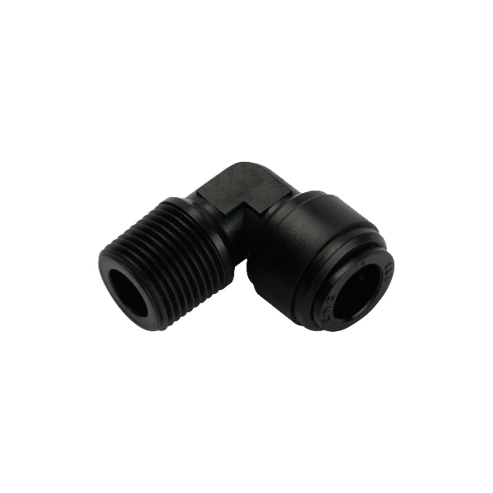 NeoFit - Acetal Black Male Elbow 1/2"tube x 1/2"NPTF