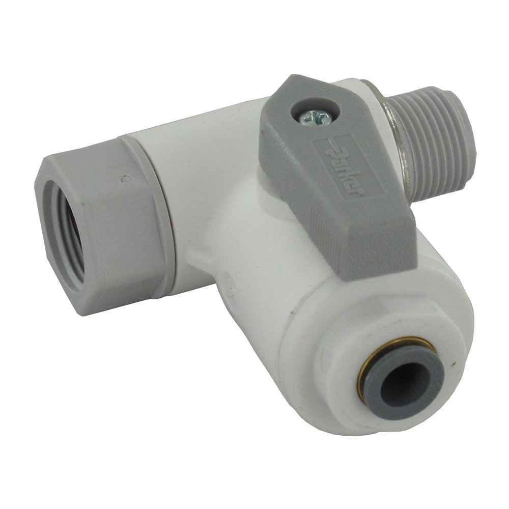 Parker LIQUIfit LFPP6VAS6 Angle Stop Adapter Valve 3/8 x 3/8 x 3/8