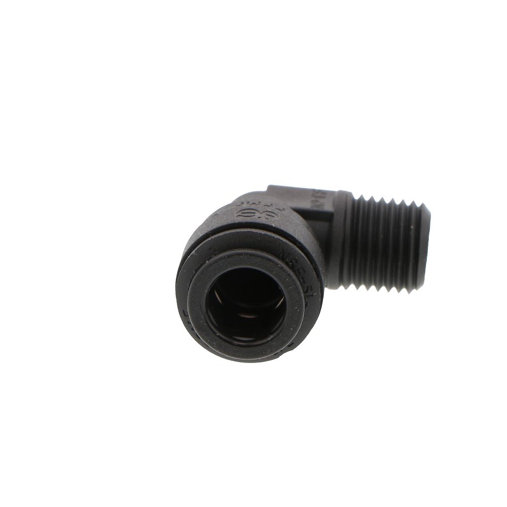John Guest Fixed Elbow NPTF Black Polypropylene - 3/8 x 1/4 NPTF