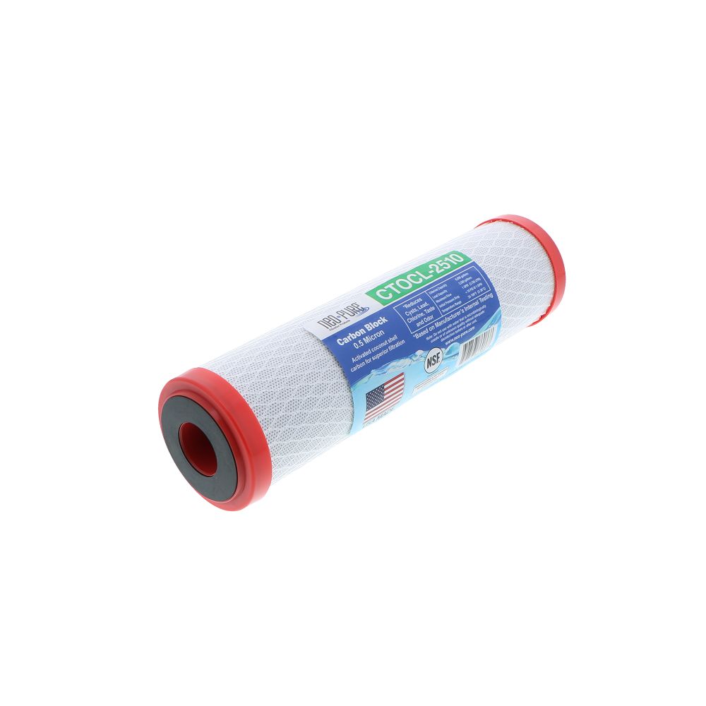 Neo-Pure CTOCL-2510 9-7/8" x 2-1/2" Coconut Shell Carbon Block Filter 0.5 micron