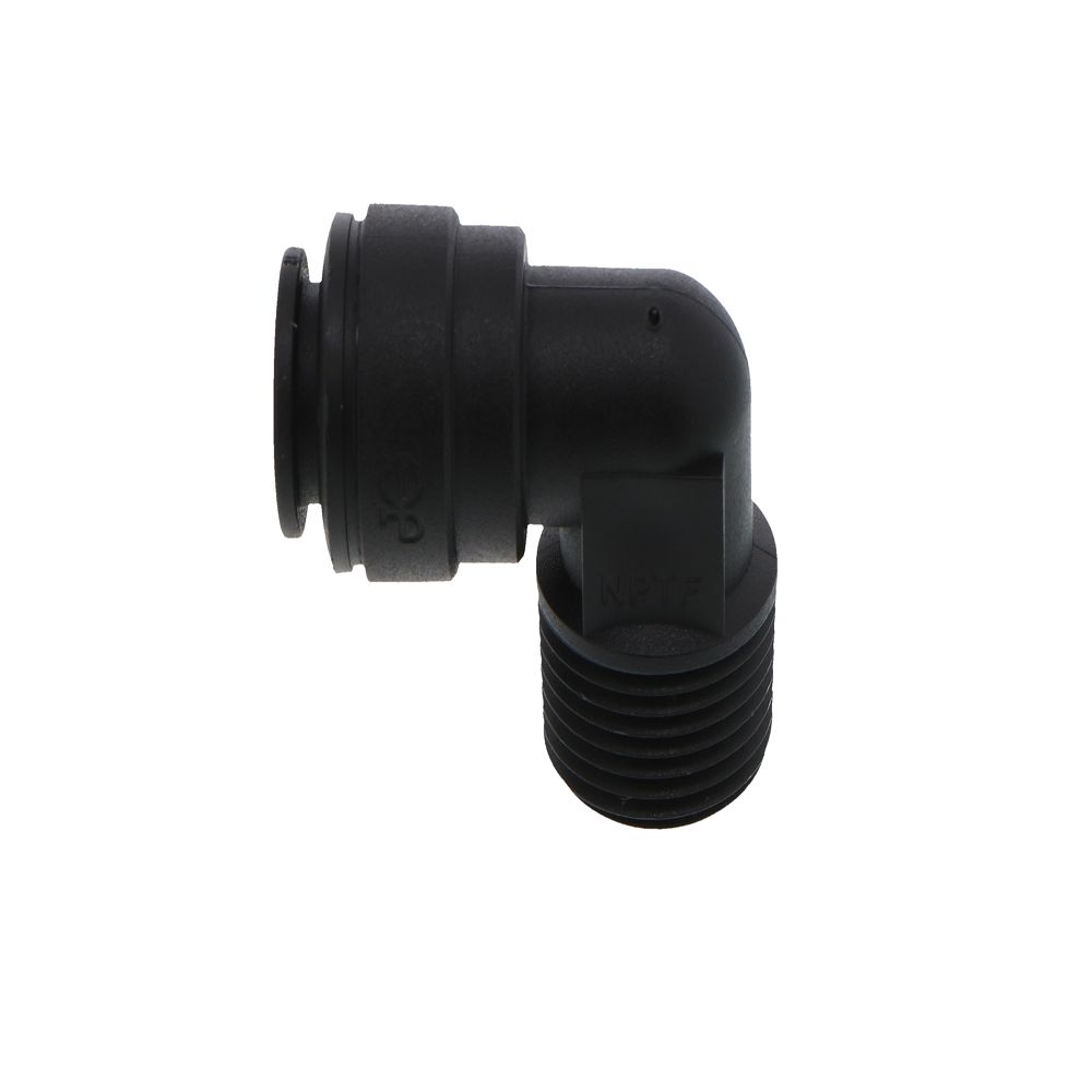John Guest Fixed Elbow NPTF Black Polypropylene - 3/8 x 3/8 NPTF