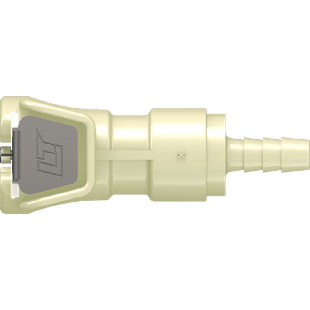 LinkTech 20PP Series Straight Female, Valved, 1/8" HB, Molded Almond Color, Polypropylene, EPDM