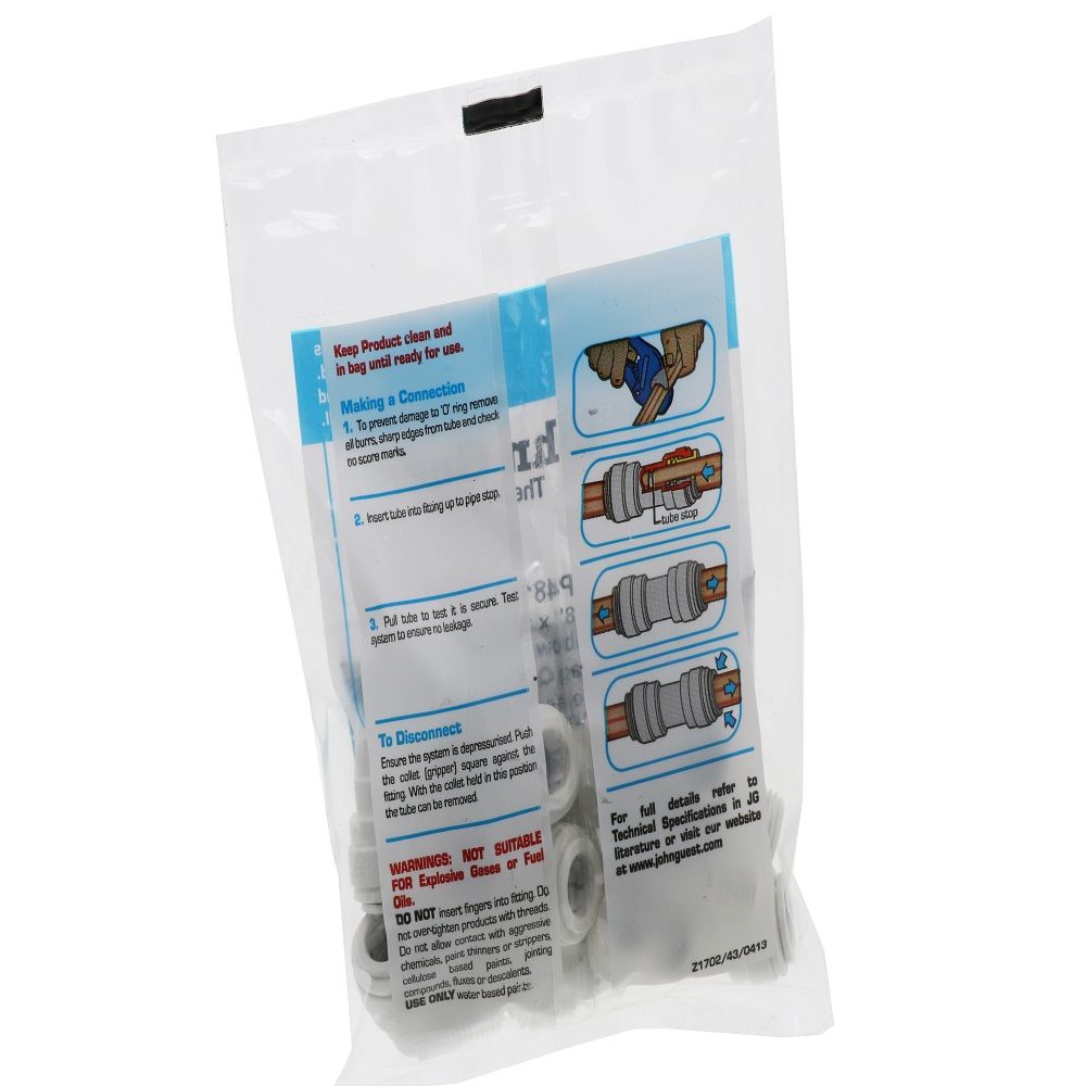 John Guest Fixed Elbow Polypropylene - 3/8 x 1/4 NPTF