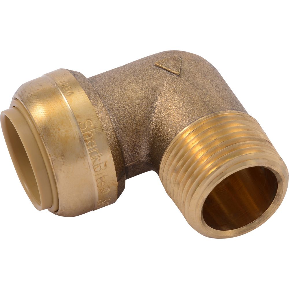 SharkBite® U286LF Lead-Free Brass Push-to-Connect Male Elbow - 3/4" x 3/4" MPT