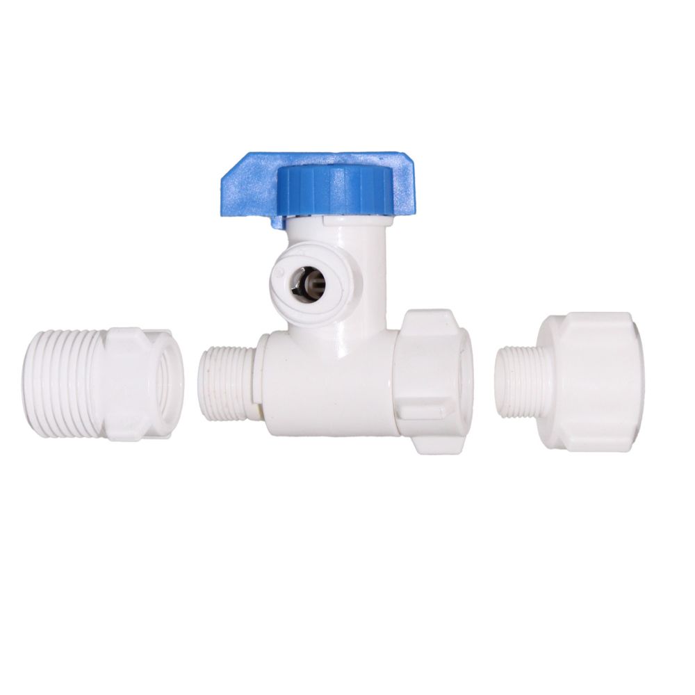 Angle Stop Adapter 3/8" Compression x 3/8" QC Valve - 1/2" NPS Adapter