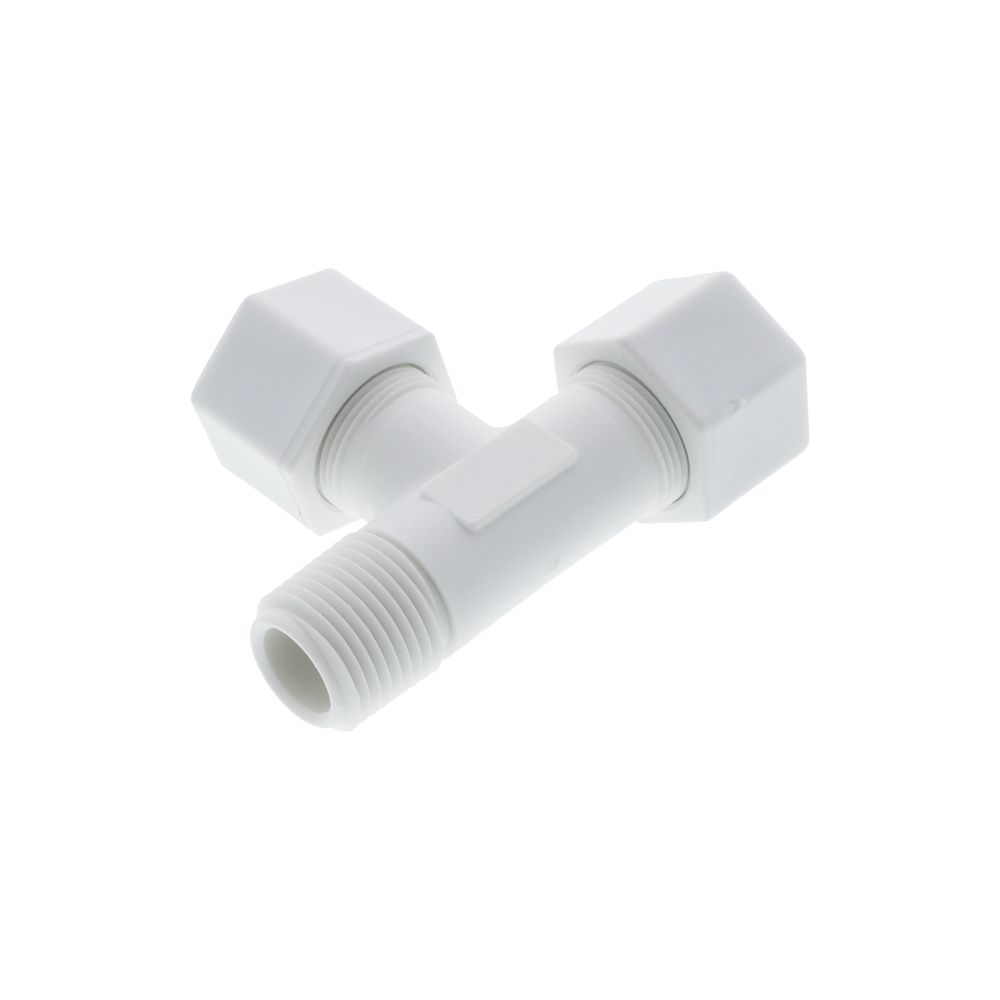 JACO 75-10-8-P-PG Polypropylene Male Run Tee 5/8 OD Tube x 1/2 MPT