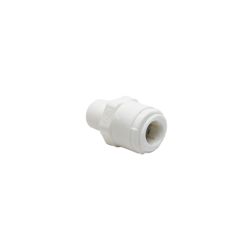 DMfit Male Connector - Tube OD 3/8" Thread 1/4" NPTF Acetal White