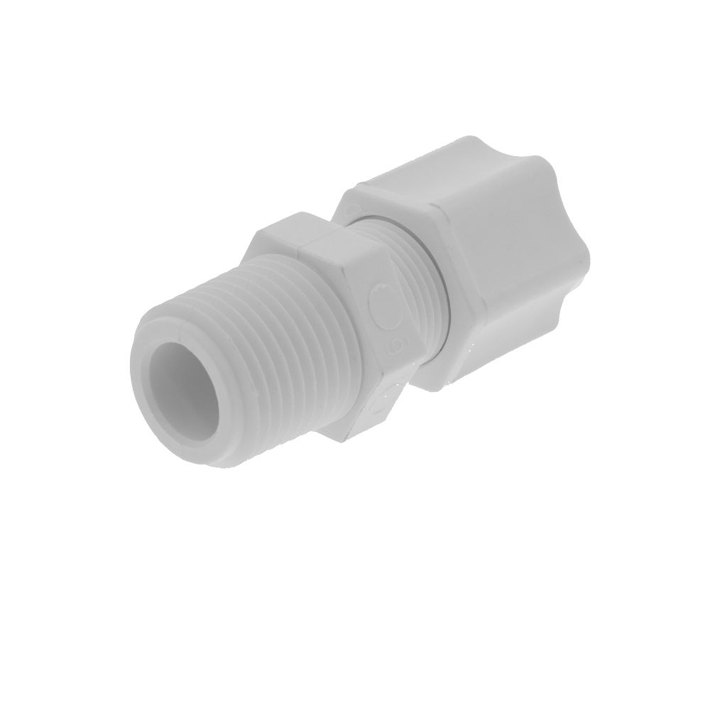 JACO 10-8-8-P-O Polypropylene Male Connector 1/2 OD Tube x 1/2 MPT