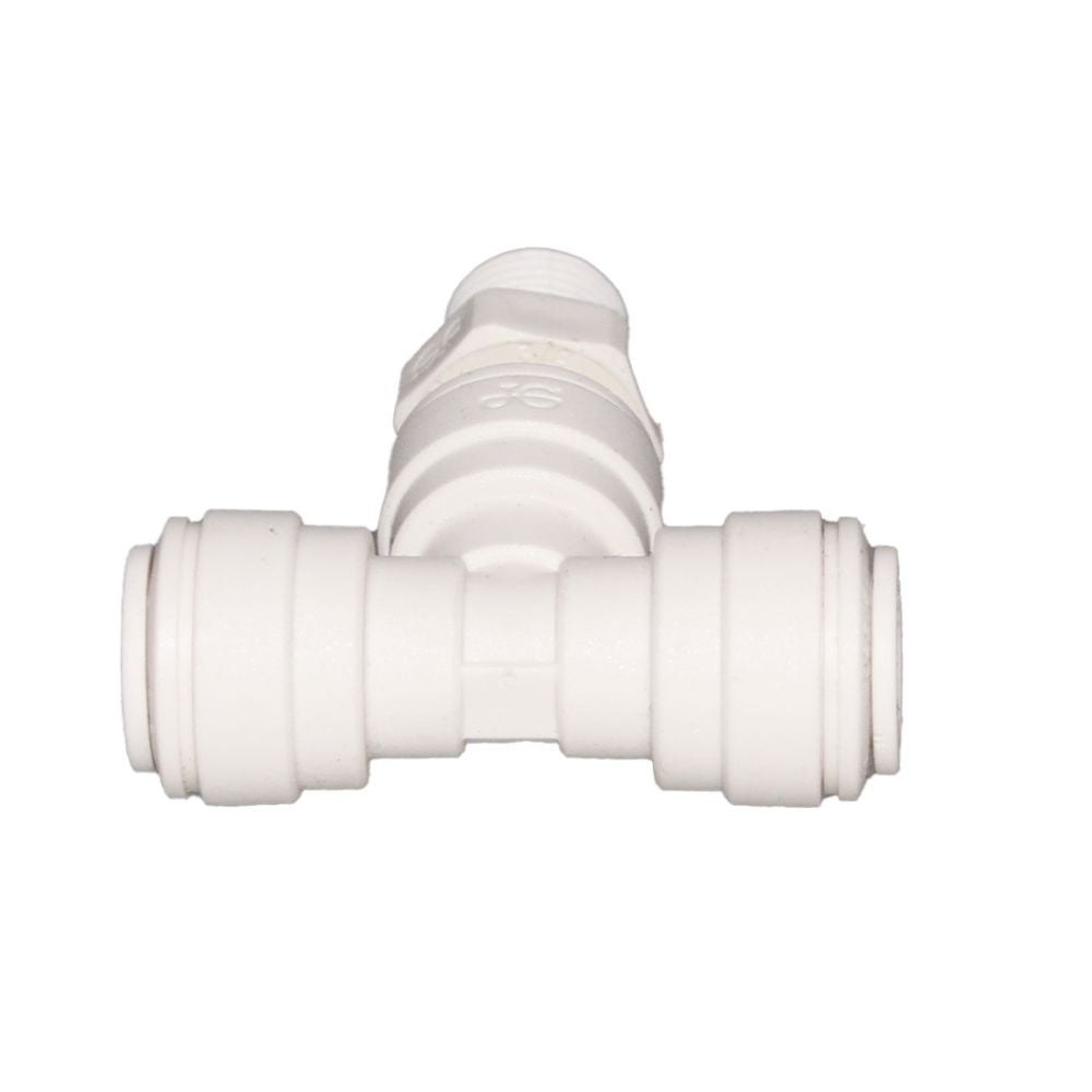 John Guest Swivel Branch Tee Polypro - 1/4 x 1/4 NPTF