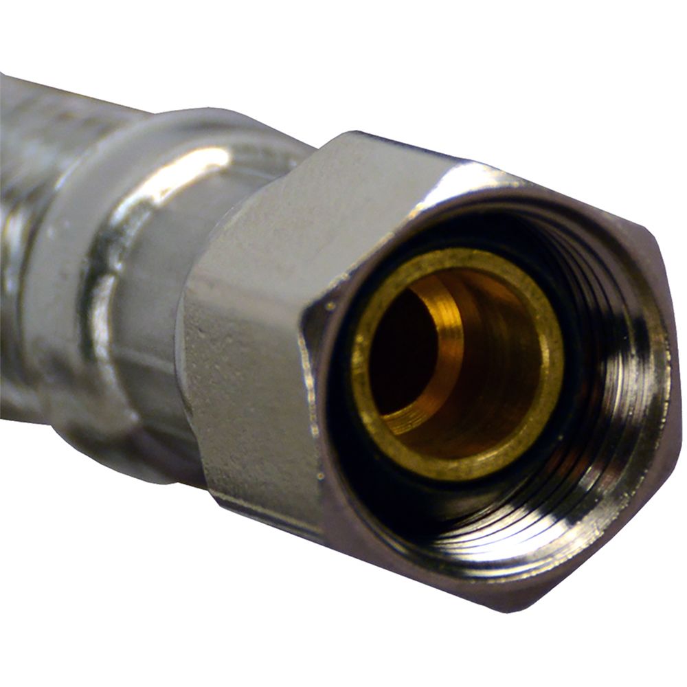 Braided Stainless Steel Water Supply 3/8 Compression x 3/8 Compression x 48" L