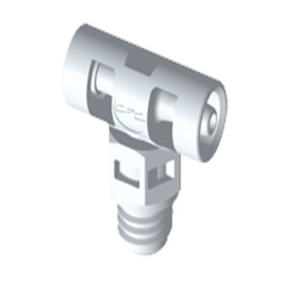 MT270 Tee Fitting Natural PVDF Tapered 10-32 x 1/16 HB x 1/16 HB