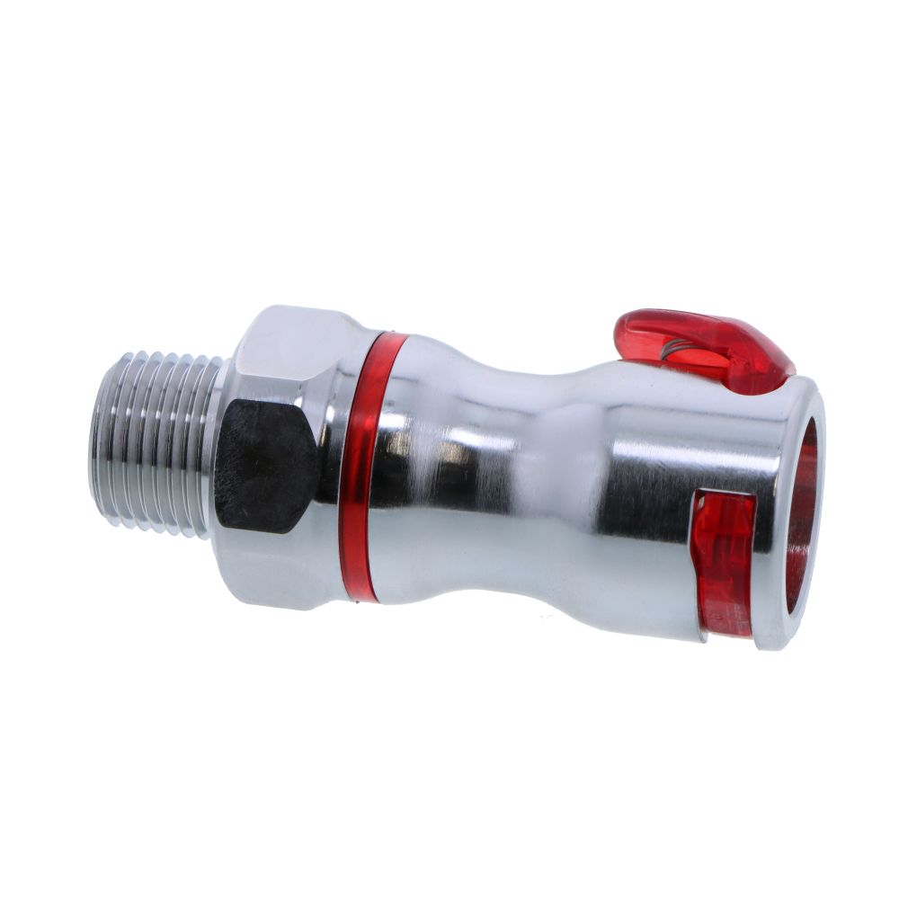 LQ6D10006RED Valved Pipe Thread Liquid Cooling Coupling Body 3/8 NPT Warm Red