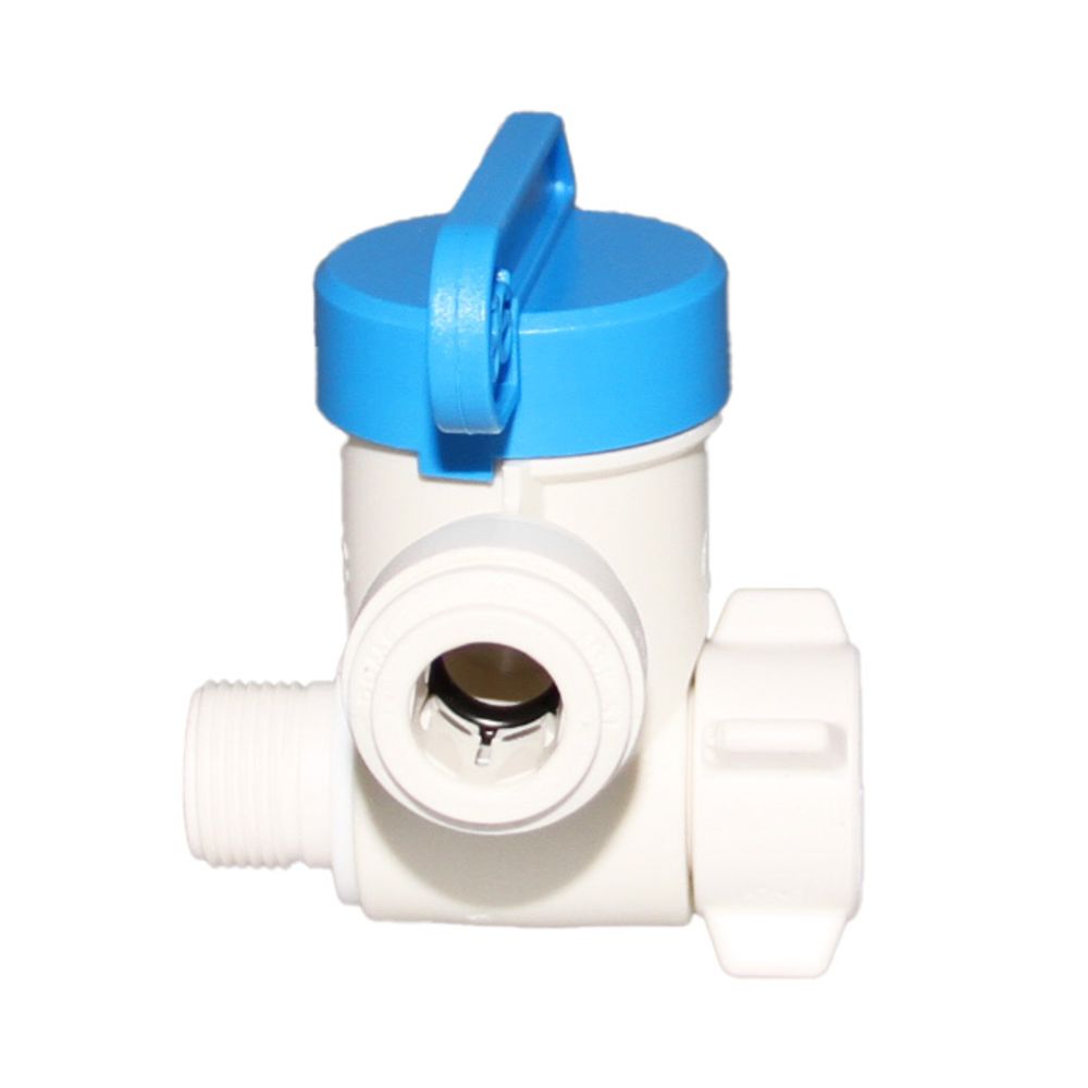 John Guest Plastic Angle Stop Adapter Valve Lead-Free - 3/8 x 3/8 x 3/8