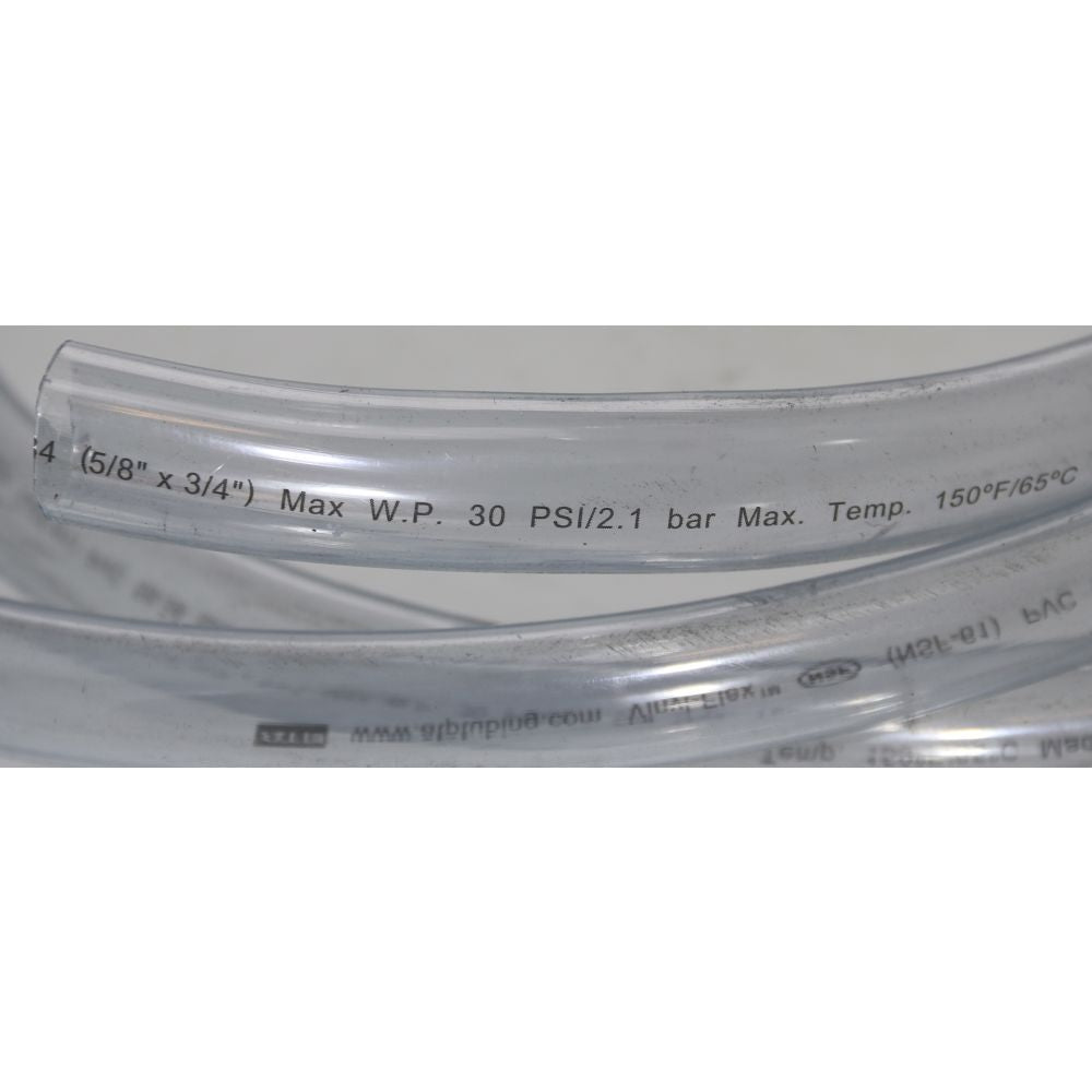 Clear Flexible PVC Tubing 5/8 ID x 3/4 OD