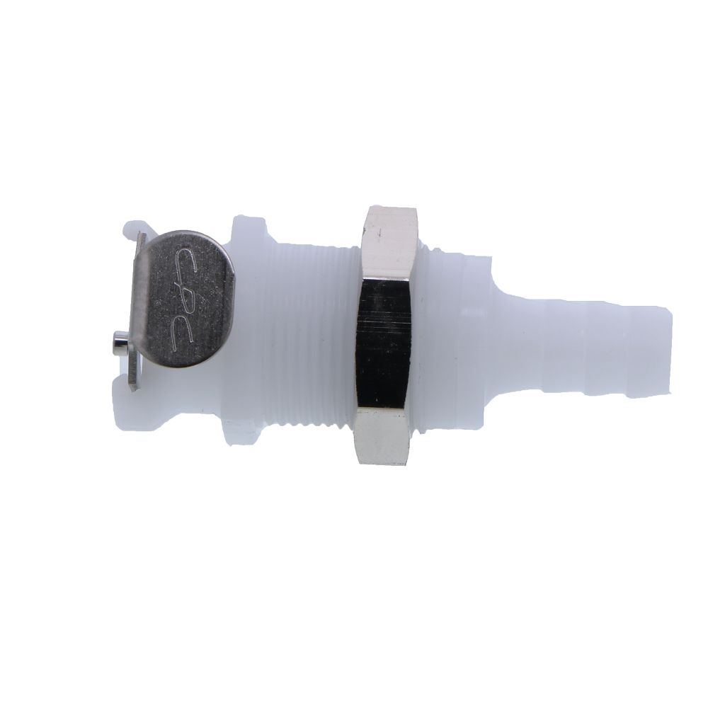 PLCD16005 Valved Panel Mount Hose Barb Coupling Body 5/16 ID Barb