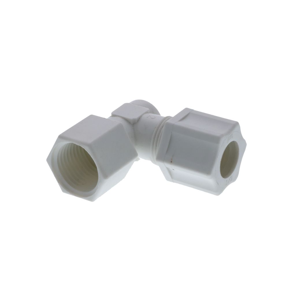 JACO 45-8-8-P-PG Polypropylene Female Elbow 1/2 OD Tube x 1/2 FPT