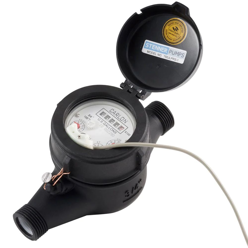 Stenner JLP0750-10PPG Plastic Water Meter, 3/4", 10PPG