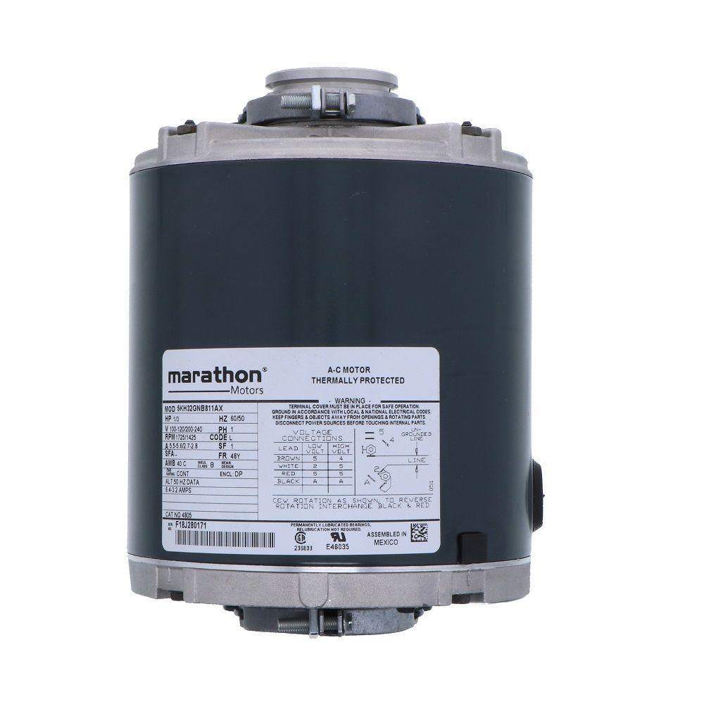 Marathon Electric 828 NEMA 48YZ Frame RO/Carbonator Motor 1/3 HP 100-120V/240V AC