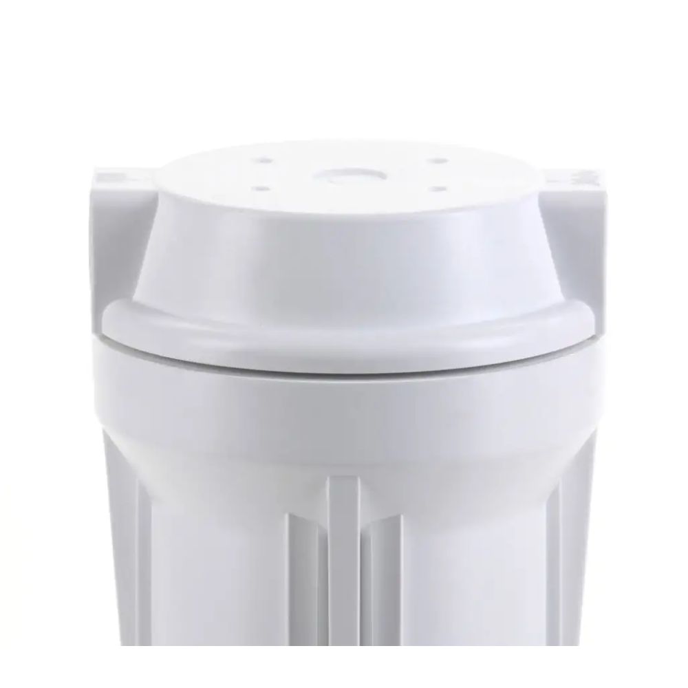 10" White Housing w/ White Flat Cap, RO & Filtration Systems 3/8" Ports