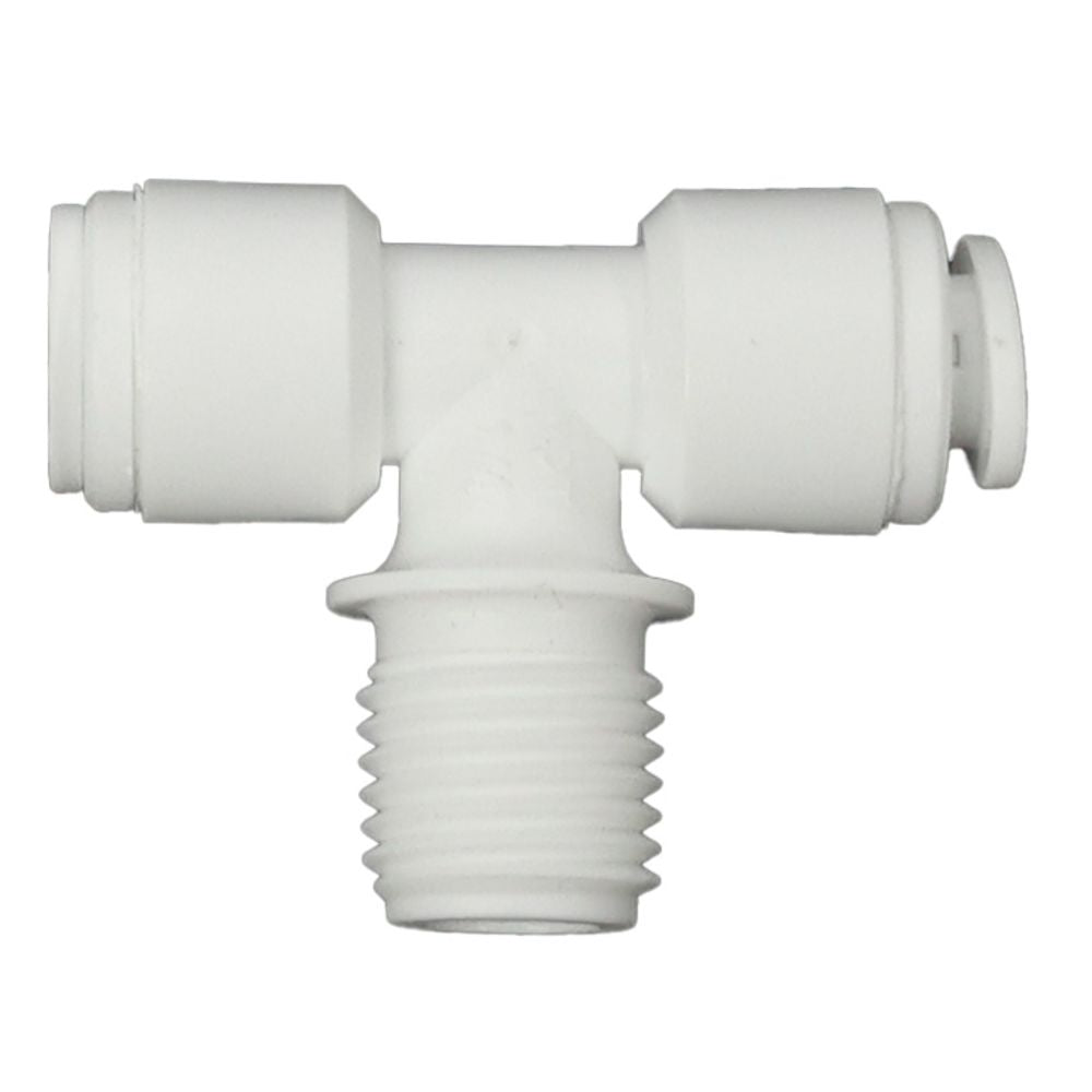 Male Branch Tee Acetal 1/4 qc x 1/4 qc x 1/4 MNPT Branch