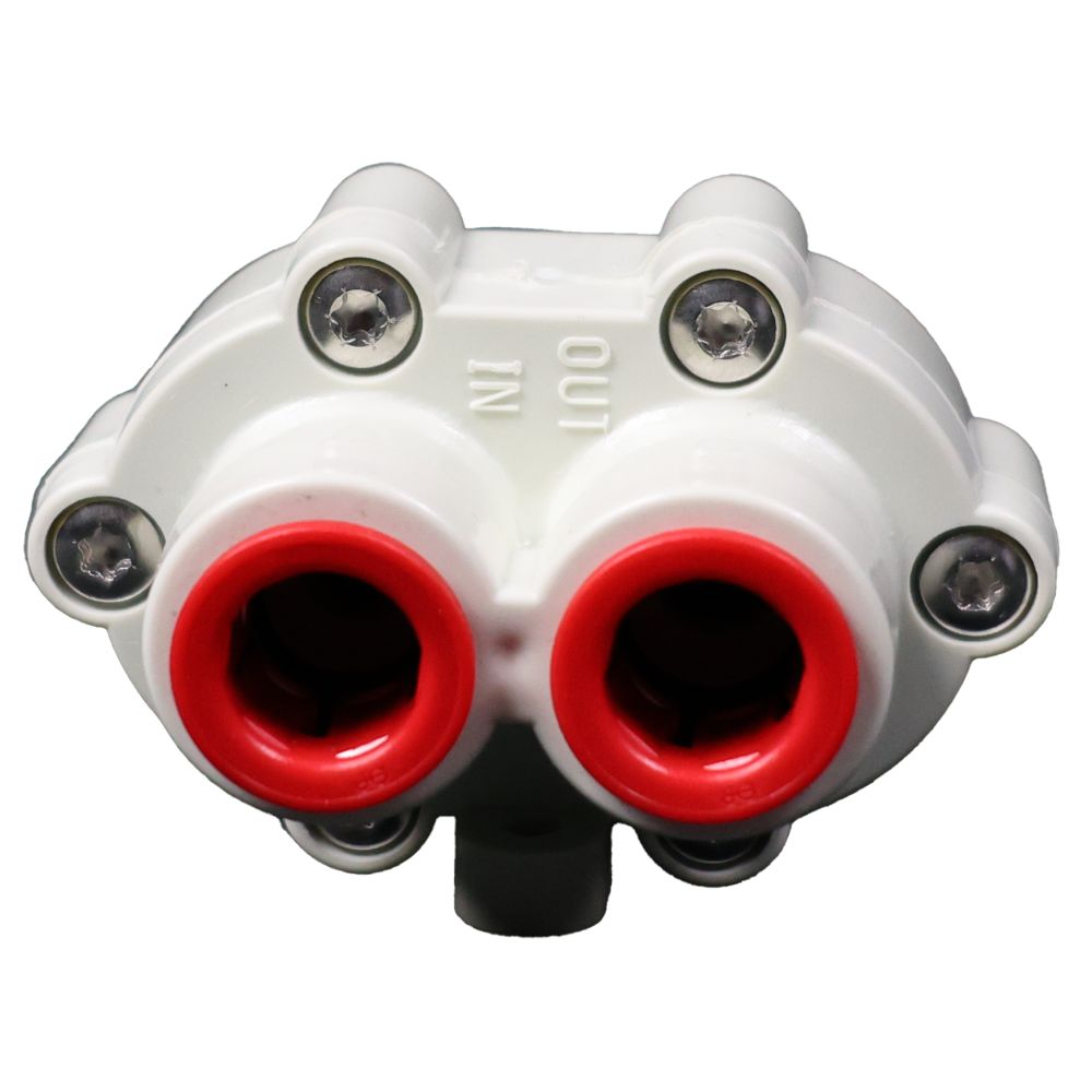 ASV-3006-WRB Automatic Shut-off Valve for Permeate Pumps 4 Way 3/8 QC, White