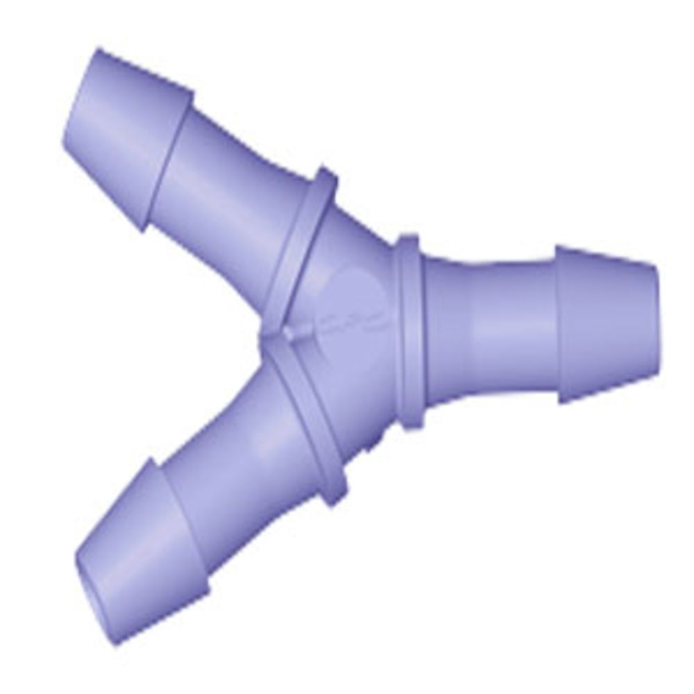 HY691 Y Fitting Purple Tint Polycarbonate 3/16 HB X 3/16 HB X 3/16 HB