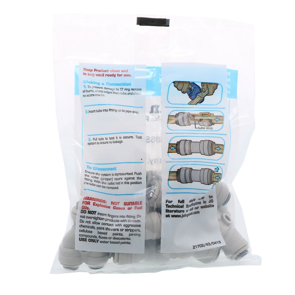 John Guest Two Way Divider - 1/4