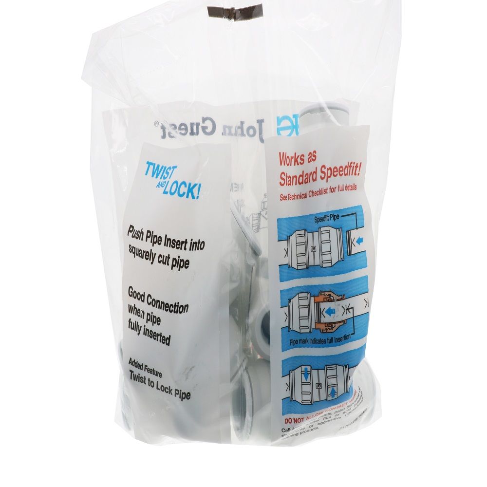 John Guest Reducing Tee - 22mm x 22mm x 15mm