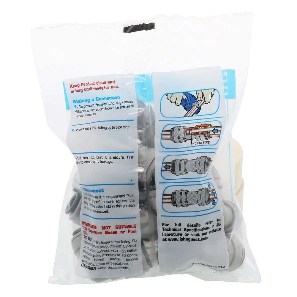 John Guest Reducing Elbow - 1/2 x 3/8