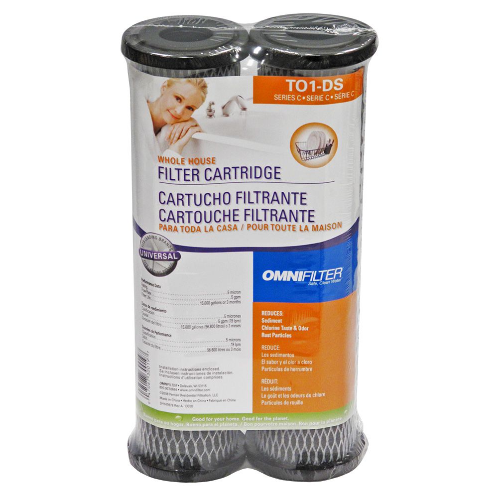 9-3/4" Omnifilter TO1-DS Carbon Impregnated Cellulose 5 mic Filter 2 Pack