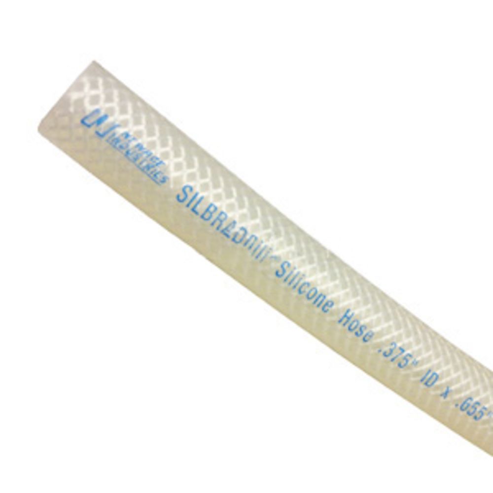 Silbrade Braid Reinforced Silicone Tubing 3/8 ID x .655 OD x 1'