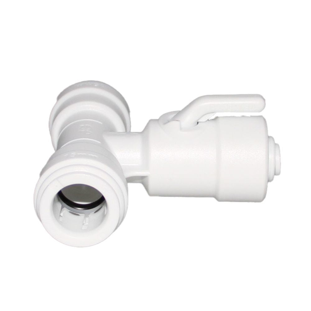 John Guest Acetal Angle Stop Valve w/Check Valve - 15mm x 15mm x 1/4"