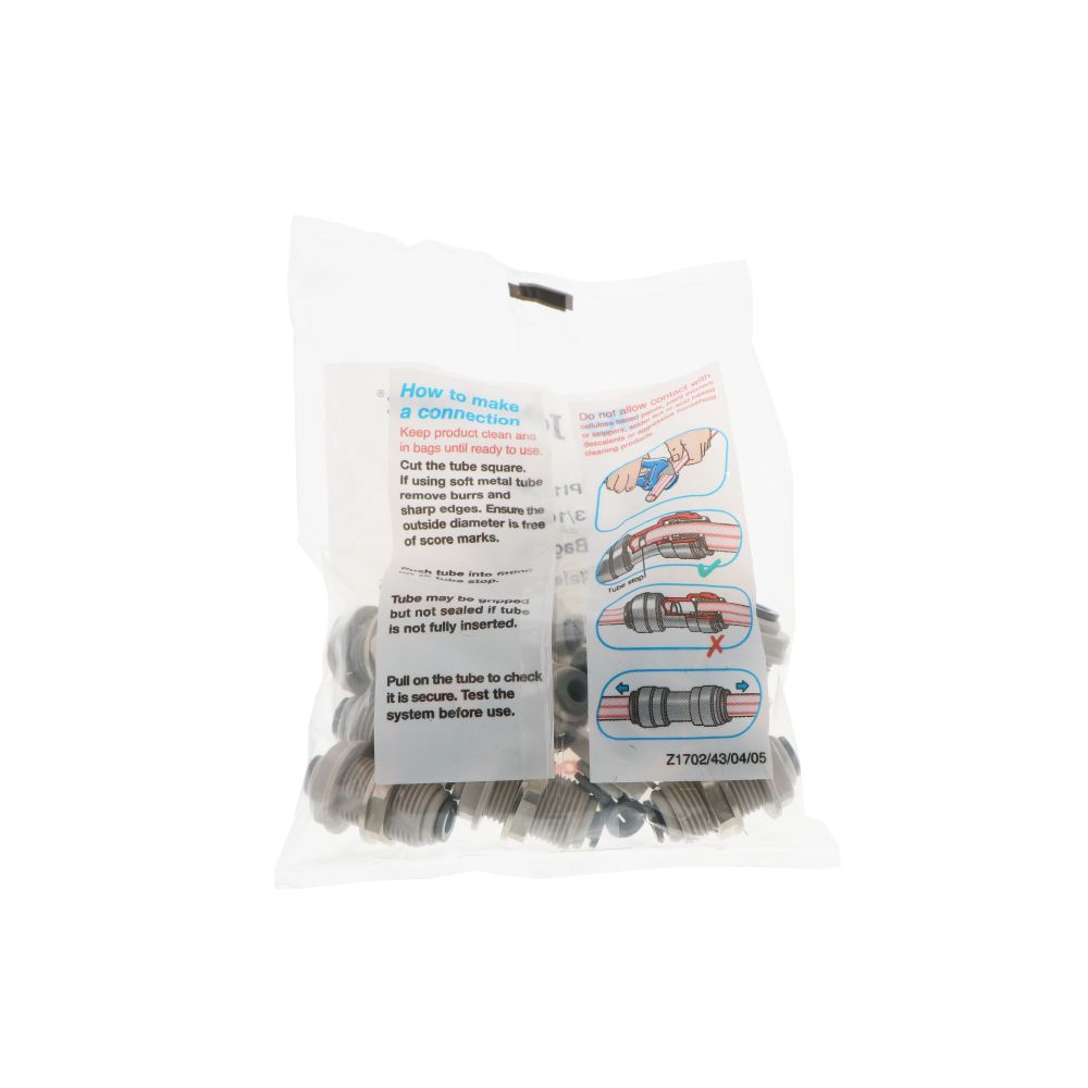 John Guest Bulkhead Union - 3/16 x 3/16