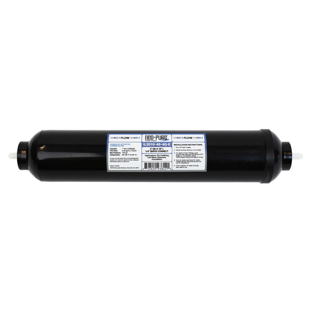 Neo-Pure Black Inline 2x10 10mic Postfilter GAC CTO 1/4' QC