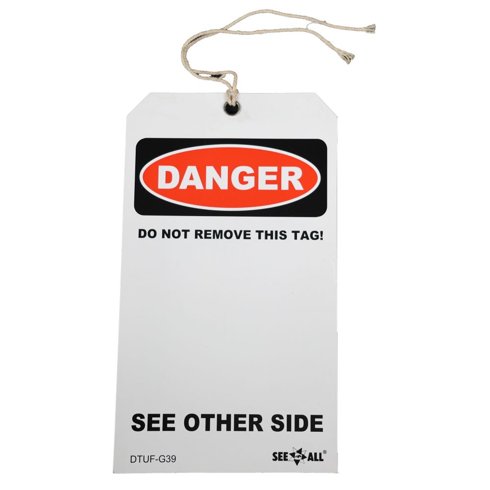 Danger Tag, 7 x 4 In, Bk and R/Wht
