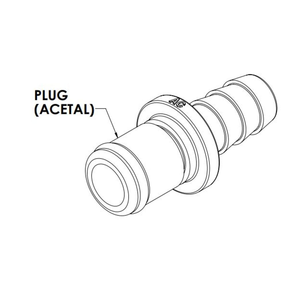 LinkTech 5/16 Hose Barb Non-Valved In-Line Acetal Coupling Insert