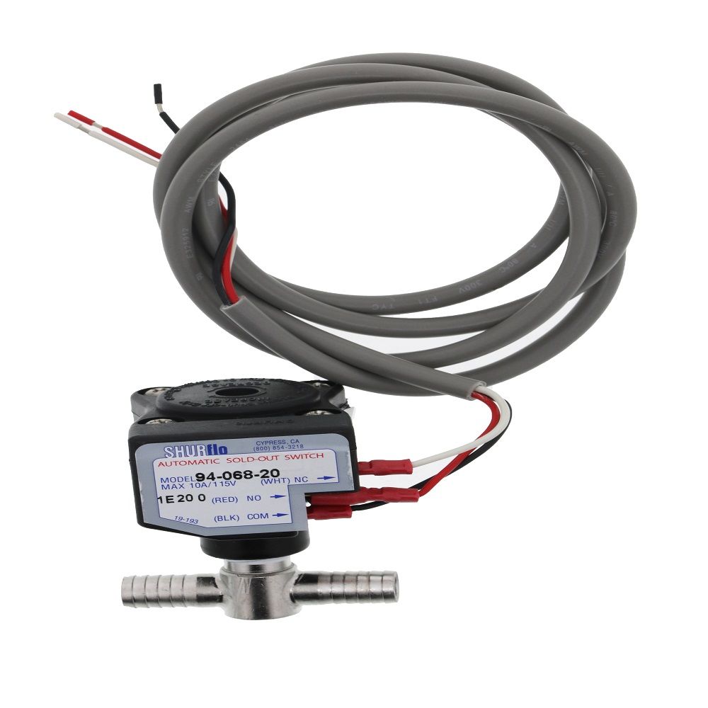 SHURflo Sold Out Switch 94-068-20 - 3/8" ID SS Barb Tee, 78" wire cable, LED