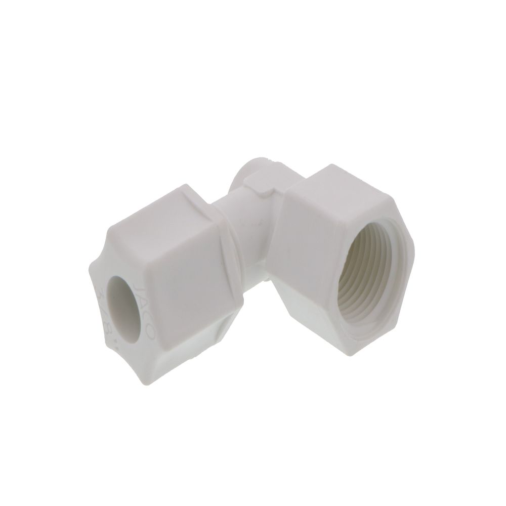JACO 45-6-6-P-O Polypropylene Female Elbow 3/8 OD Tube x 3/8 FPT