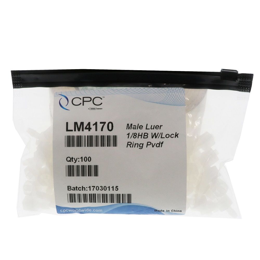 LM4170 Luer Fitting Natural PVDF Male Luer 1/8 HB