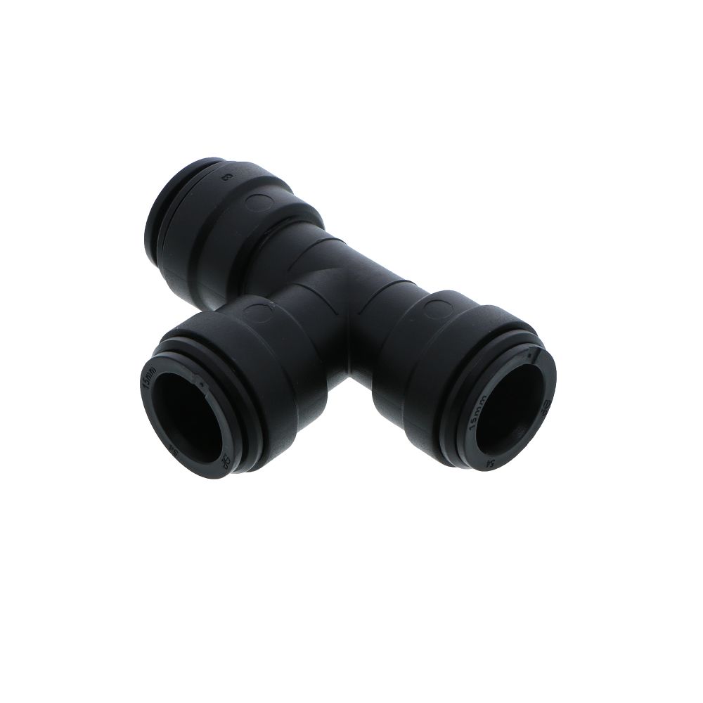 John Guest Union Tee BLACK ACETAL - 15mm