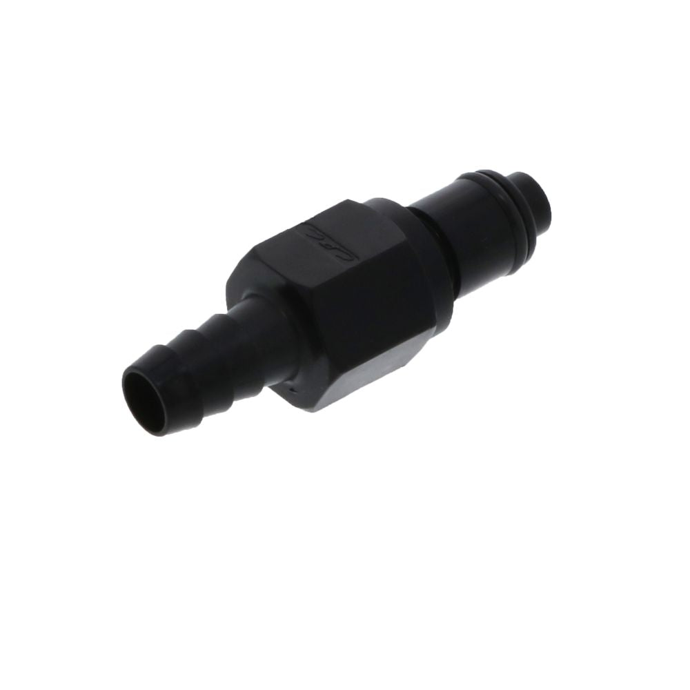 PLCD22005VB Valved In-Line Hose Barb Black Coupling Insert 5/16 ID Barb Viton O-ring
