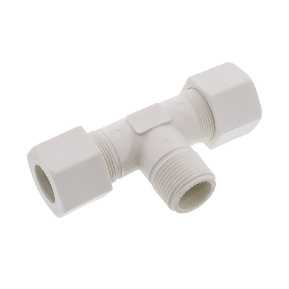 JACO 60-12-12-P-PG Polypropylene Male Branch Tee 3/4 OD Tube x 3/4 MPT