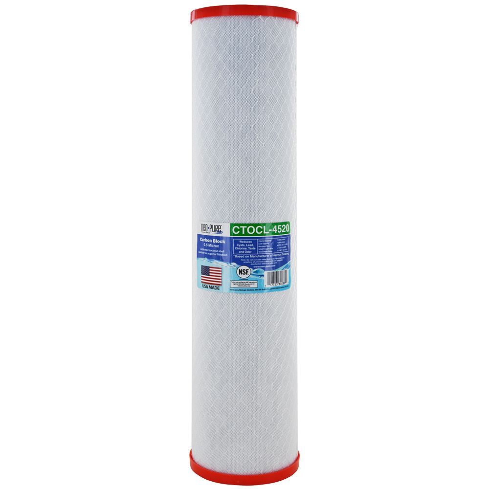 Neo-Pure CTOCL-4520 20" x 4-1/2" Coconut Shell Carbon Block Filter 0.5 micron
