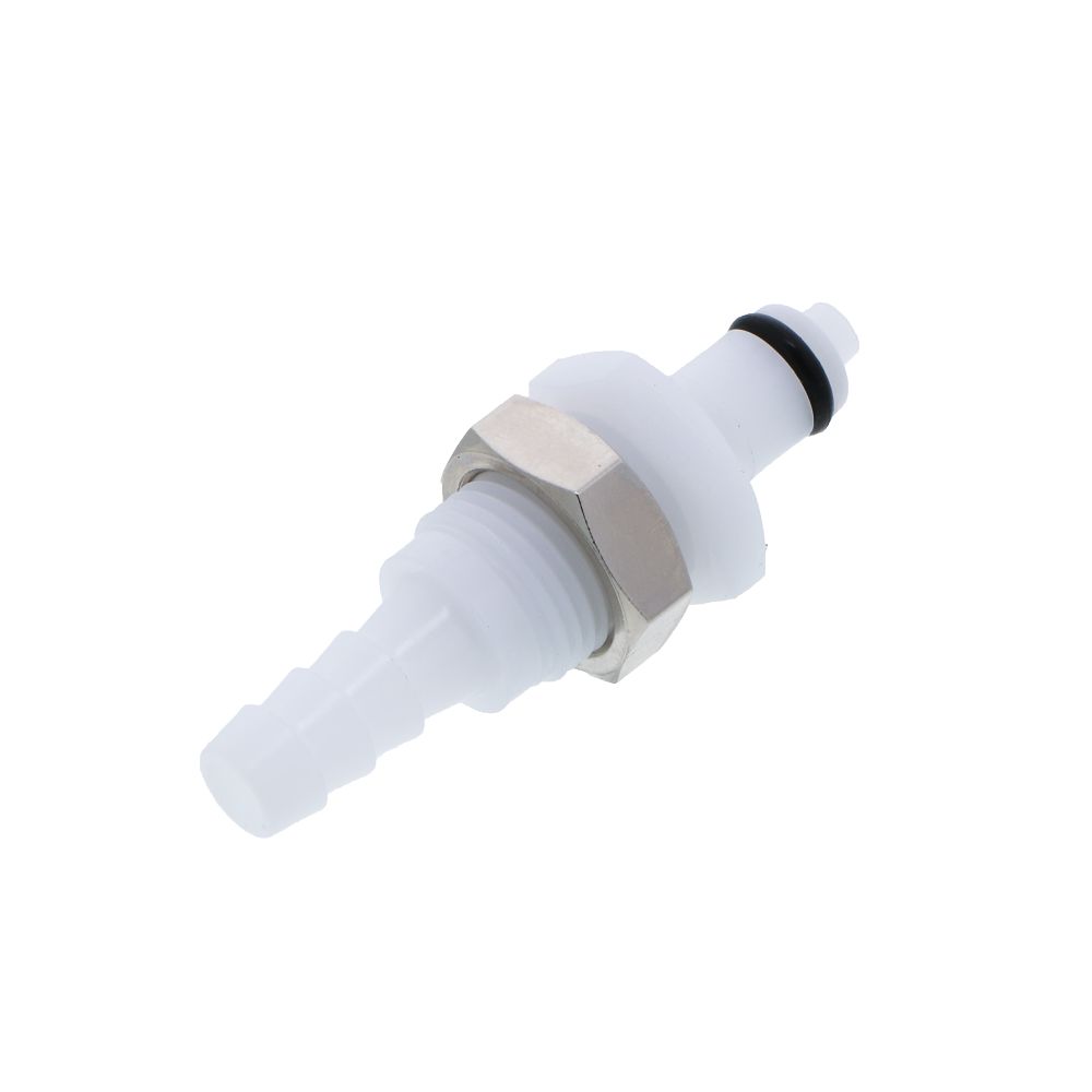 PMCD4204 Valved Panel Mount Hose Barb Coupling Insert 1/4 ID Barb