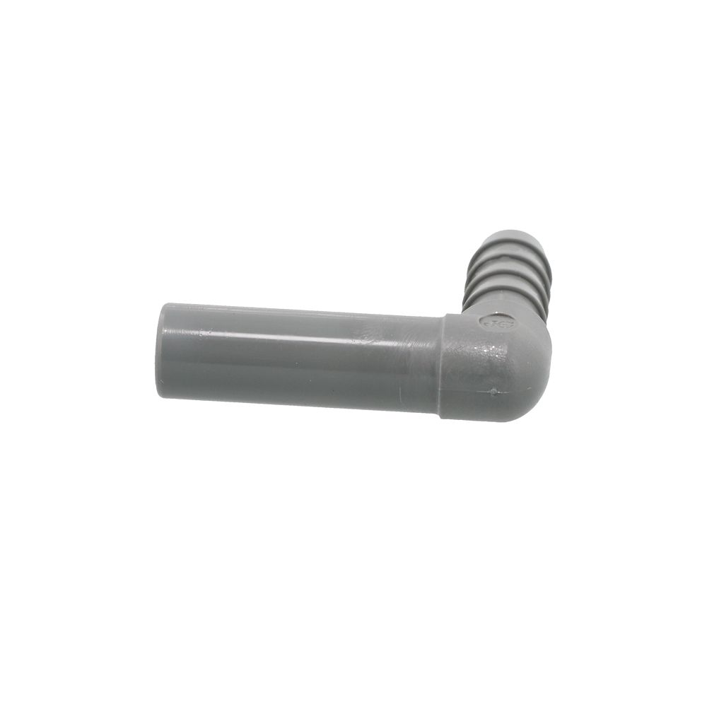 John Guest Stem Elbow Barb Connector - 3/8 OD Stem x 5/16 ID Barb